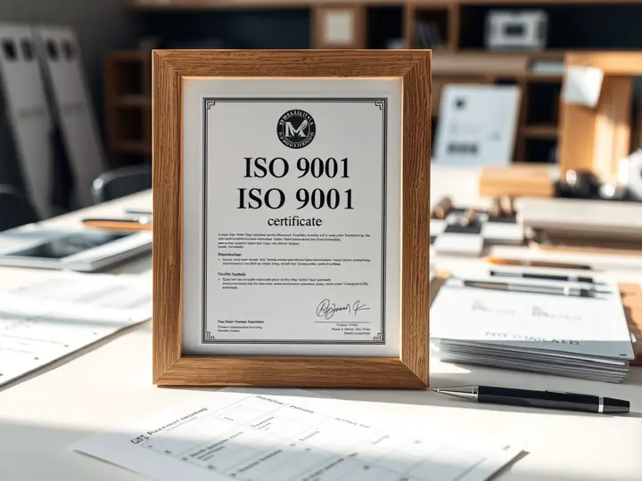 ISO 9001认证证书与质量检查清单